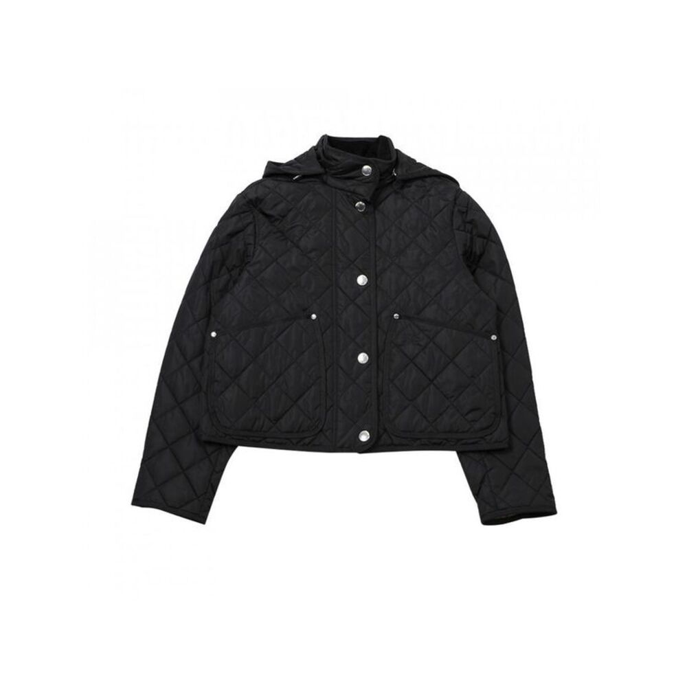 Diamond Quilting Nylon Crop Jacket